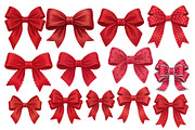 Red Textured Bows Mega Bundle, a Decorative Illustration by Stellalunarts (Thumbnail 22 of 23)