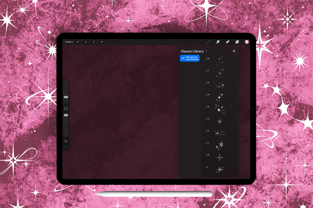 49 procreate Y2K Star Stamp Sparkles, a Brush Add-On by laura.design (Photo 6 of 7)
