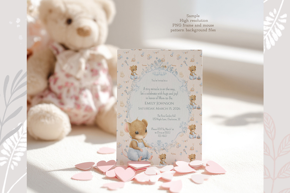 Baby Shower Baby Boy set, an Animal Illustration by AlenaVlasko stock Market (Photo 4 of 9)