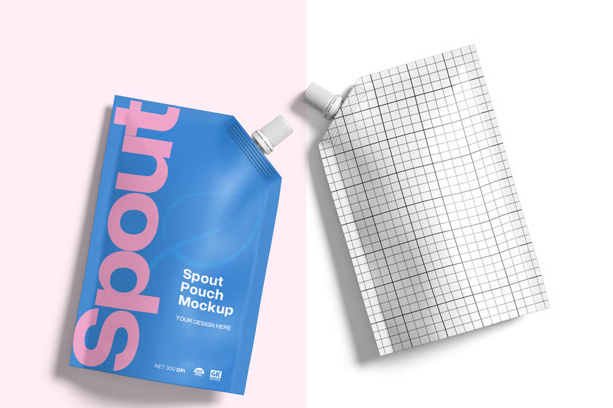 Spout Pouch Mockup 2 Views, a Packaging Mockup by graphicsauce