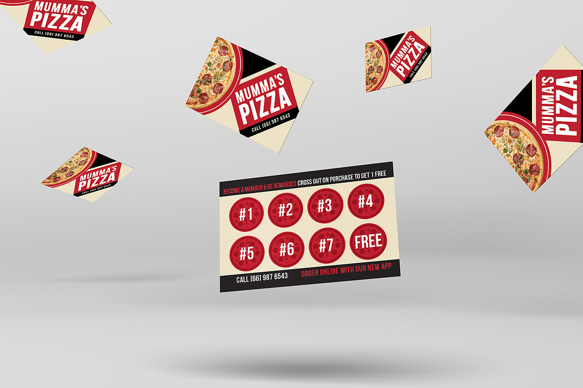 Pizza Restaurant Loyalty Card, a Business Card Template by BrandPacks (Photo 3 of 4)