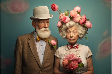 Vintage styled elderly couple, an Arts & Entertainment Photo by Ylivdesign