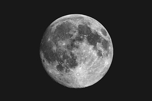 Full moon seen with a telescope