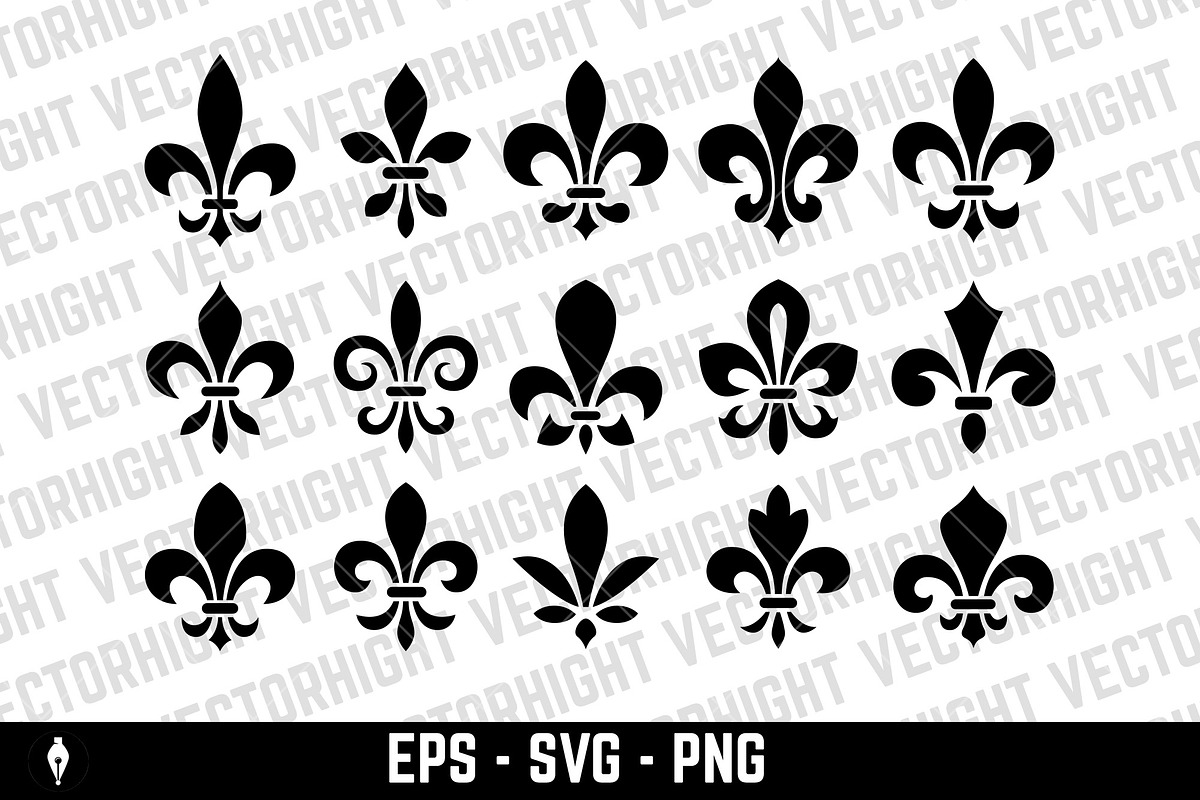Fleur-de-lis icons., an Object Illustration by Vectorhight (Photo 2 of 4)