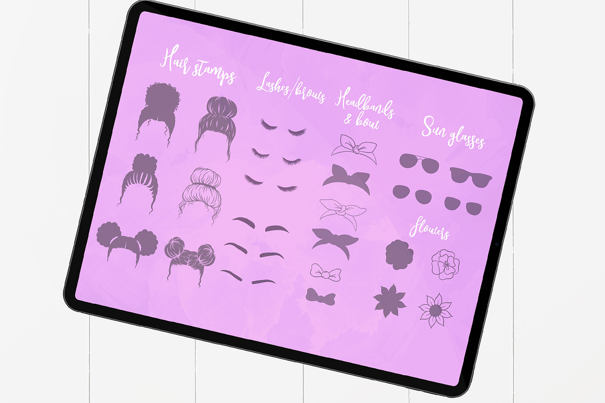 Messy bun builder Procreate brushes, a Brush Add-On by Brushed Rose (Photo 2 of 5)