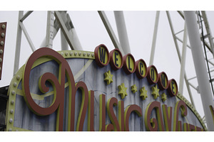 Music wheel sign welcoming visitors, a Nature Photo by Media Whale Stock