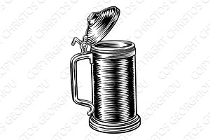 Beer Stein German Oktoberfest Pint, a Food Illustration by Christos Georghiou