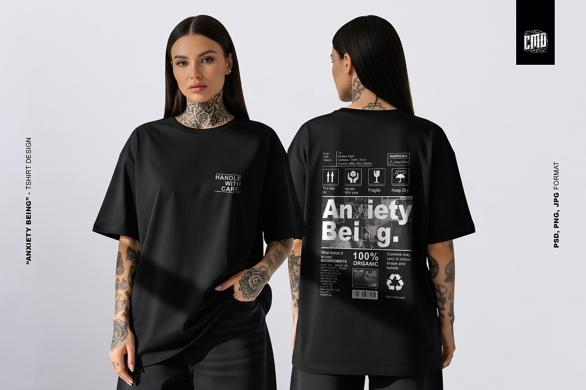 Anxiety Being - T-Shirt Design, an Object Graphic by Cmd Project (Photo 4 of 9)