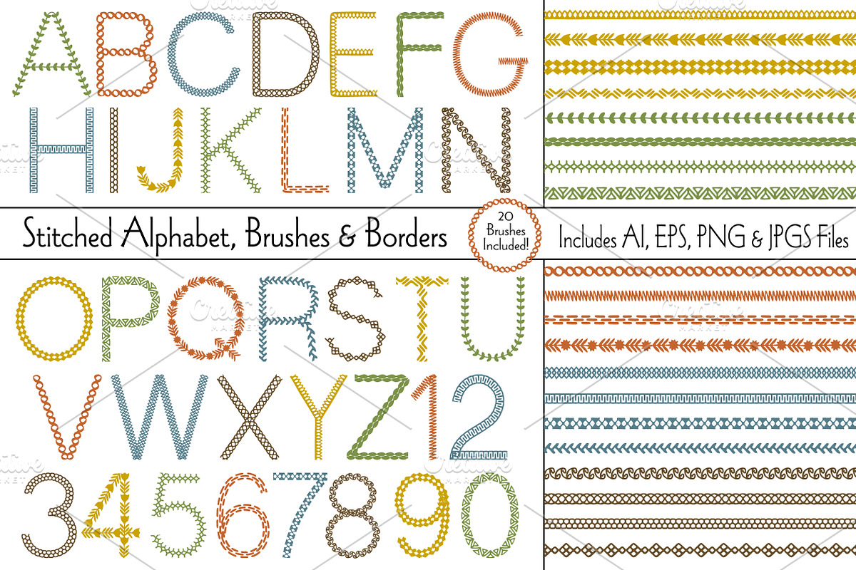 Stitched Alphabet and Brushes, a Brush Add-On by Melissa Held Designs (Photo 1 of 4)