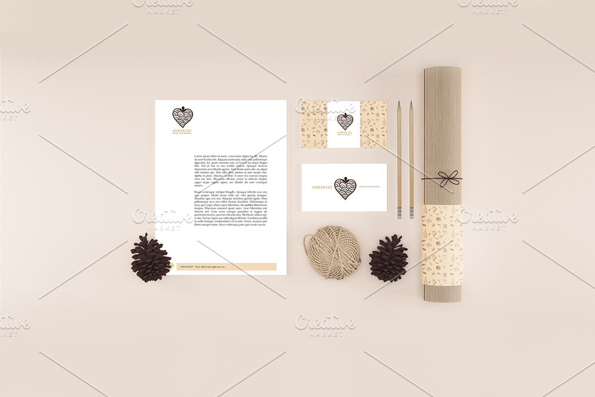 Organic Stationery/Branding Mock-Up, a Product Mockup by KatjaPotokar (Photo 3 of 3)