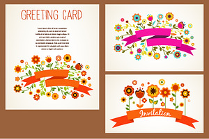 Vector Greeting Cards Set