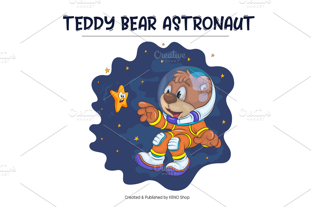 Set of Cartoon Teddy Bears 03., an Animal Illustration by KENO Mascots (Photo 2 of 13)