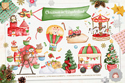 Watercolor Christmas Wonderland Set, an Animal Illustration by Apixsala (Thumbnail 1 of 6)