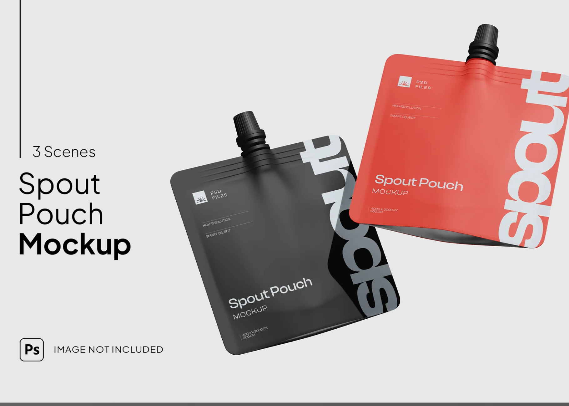 Spout Pouch Mockup 3 Scenes, a Packaging Mockup by graphicsauce