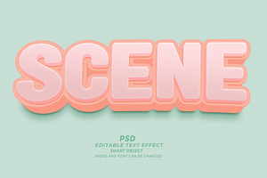 Editable Scene PSD 3D Text Effect