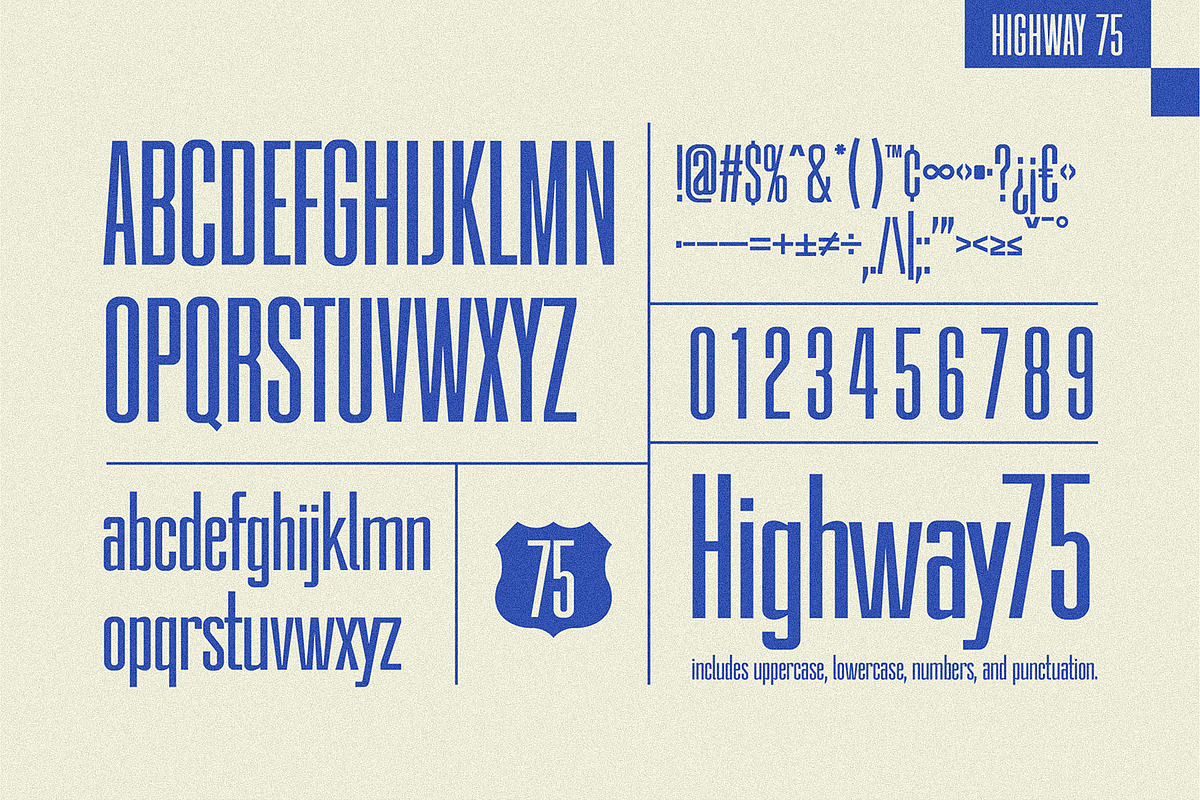 Highway 75 - Condensed Sans-Serif, a Sans Serif Font by Lateral Design (Photo 3 of 16)
