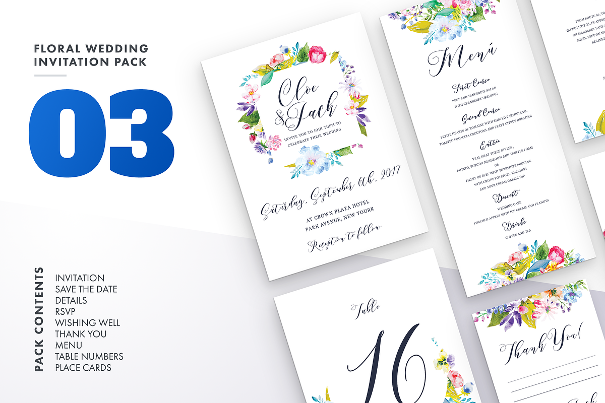 Floral Wedding Invitation Bundle, an Invitation Template by LovePowerDesigns (Photo 6 of 17)