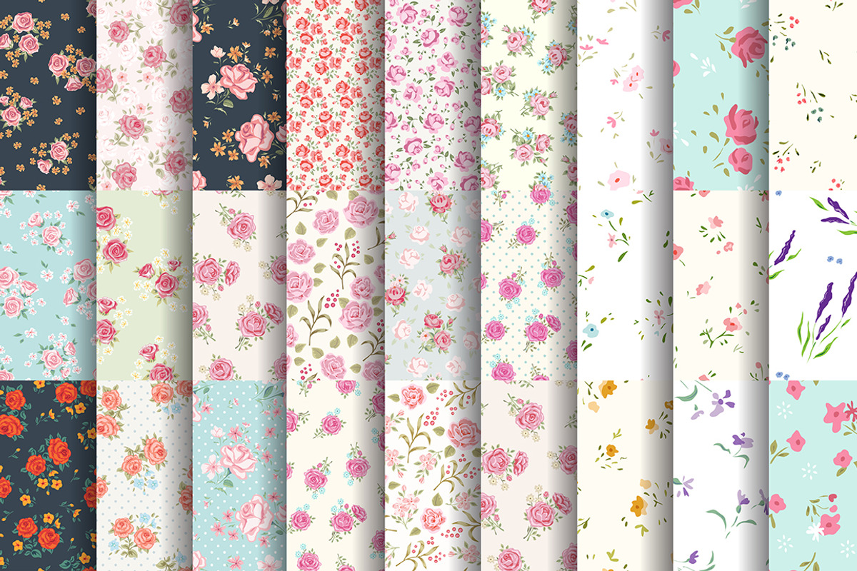 Vintage roses patterns, a Pattern Graphic by MeadowFox (Photo 2 of 5)