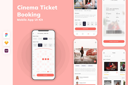 Cinema Ticket Booking App UI Kit, an UI Kit Template by uicube