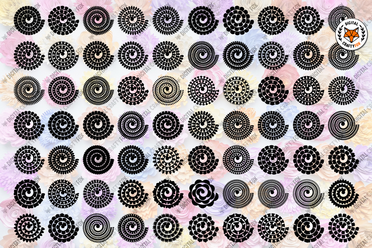 3D Rolled Paper Flowers SVG, a Graphic by Digital_Craftyfox (Photo 2 of 11)