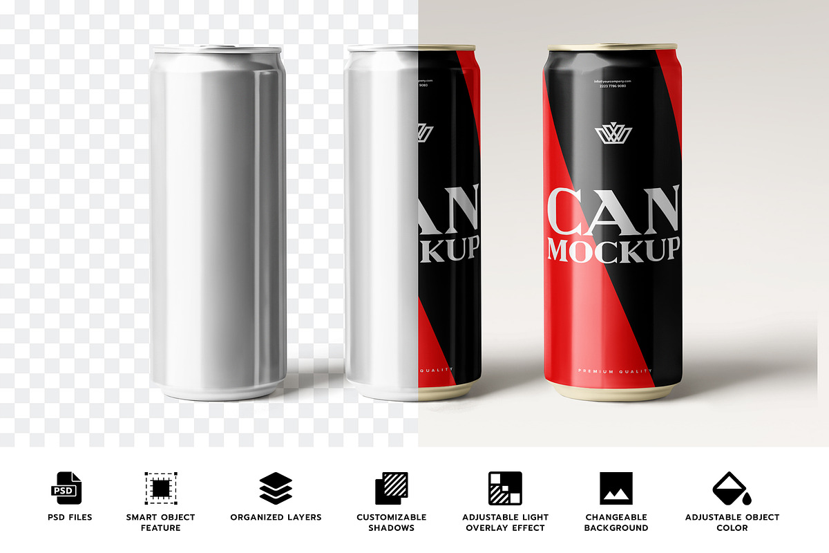 Can Bottle Mockup, a Product Mockup by PixelVoyager (Photo 2 of 6)