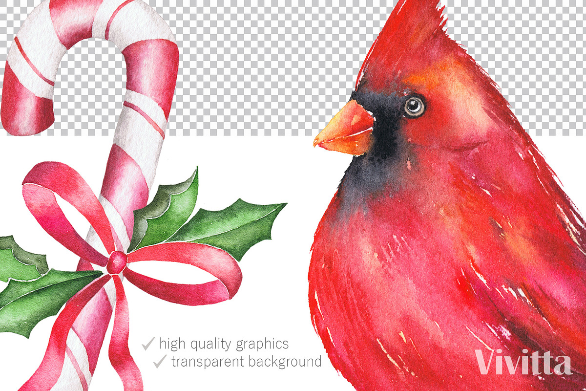 Watercolor Christmas set, Holiday, a Decorative Illustration by Vivitta (Photo 4 of 8)