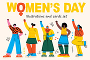 Women's Day illustrations set, a Seasonal Illustration by Virinaflora (Thumbnail 1 of 5)