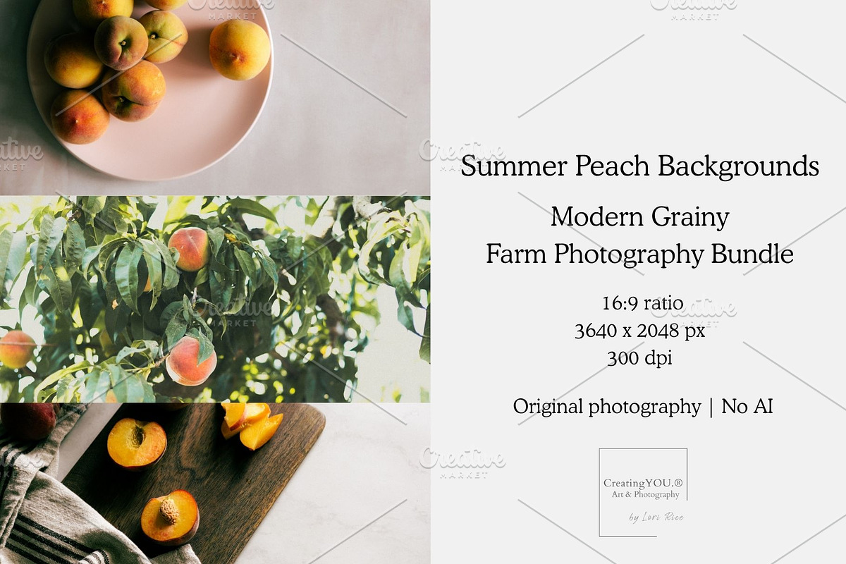 Summer Peach Farm Background Bundle, a Food & Drink Photo by CreatingYOU.®, Lori Rice (Photo 1 of 5)