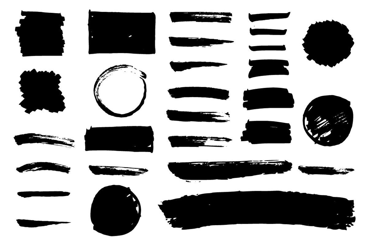 Ink Brush Strokes vector eps 10, a Texture Graphic by Soulful Vectors (Photo 6 of 7)