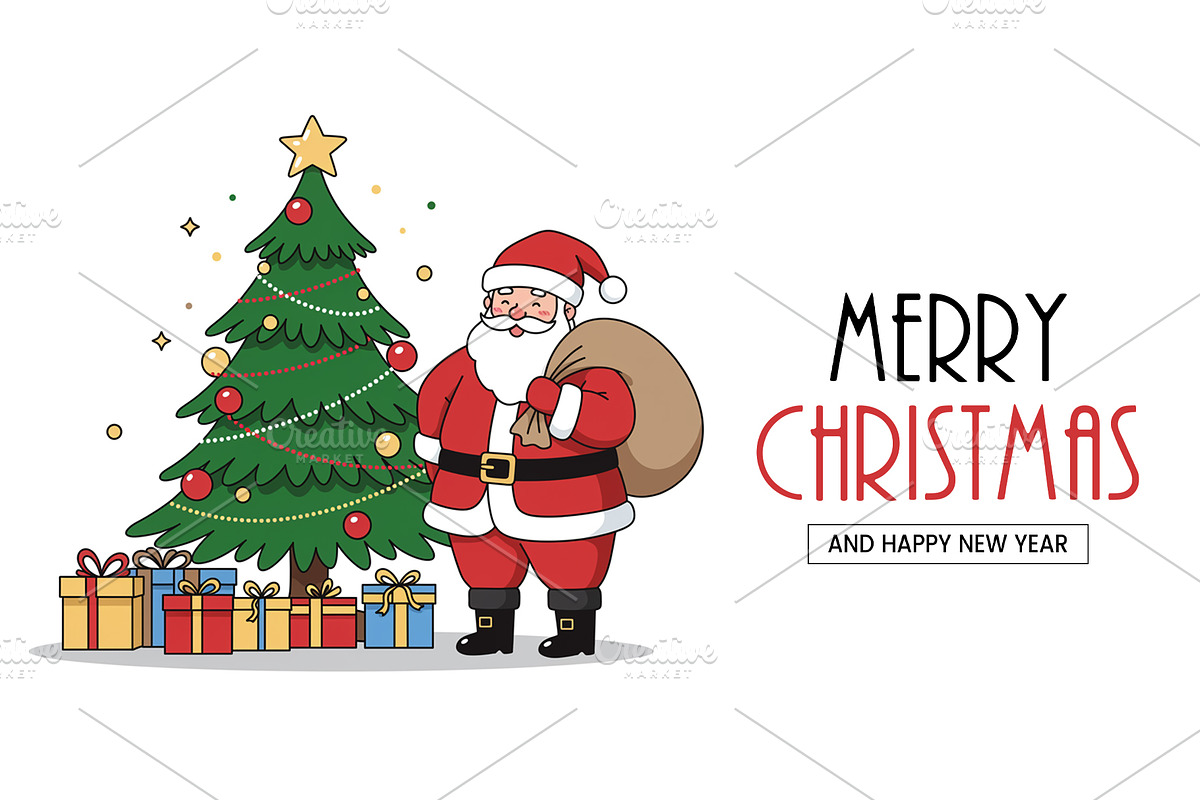Merry Christmas and New Year PSD, a Social Media Template by Qaseem Zaidi Graphics