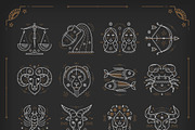 Thin Line Zodiacal Symbols, an Animal Illustration by painterr (Thumbnail 2 of 2)