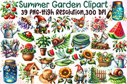 Summer Garden Watercolor Clipart Bun, an Illustration by Sublimation Artist (Thumbnail 1 of 6)