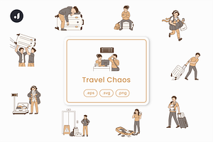 Travel Chaos Illustration