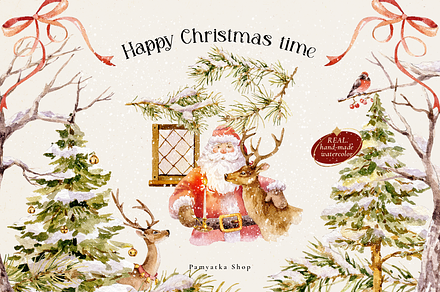 Happy Christmas time- Watercolor set