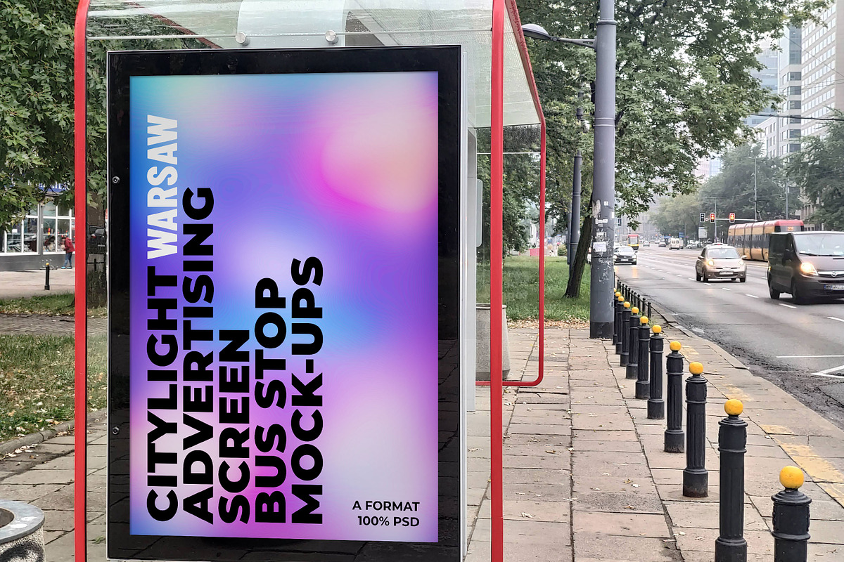 Warsaw Citylight Ad Bus Stop 12 v1, an Advertising Mockup by Graphic Shelter (Photo 6 of 8)
