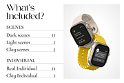 Apple Watch Mockup Bundle, a Wearable Device Mockup by Mockupdaddy (Thumbnail 2 of 8)