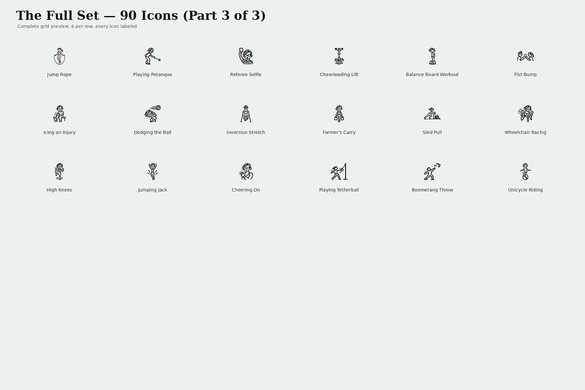 Hand Drawn Sports & Fitness Icons, an Outline Icon by Symbolic Language (Photo 4 of 5)