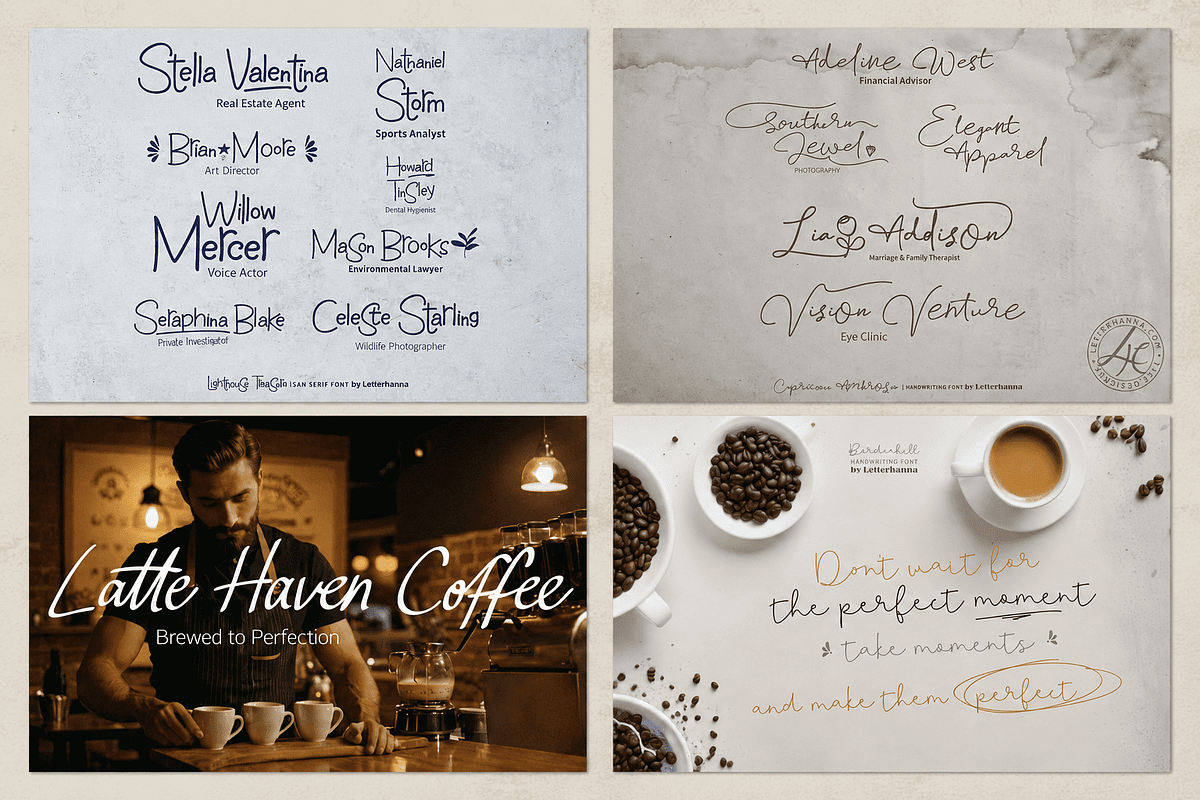 Handwritten Font Bundle - 12 Fonts, a Handwritten Font by Letterhanna Studio (Photo 4 of 6)