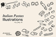 Italian Pastas Illustrations, a Decorative Illustration by ginni illustrations (Thumbnail 1 of 6)