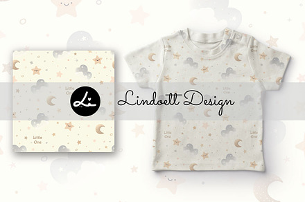 Cute seamless pattern with clouds