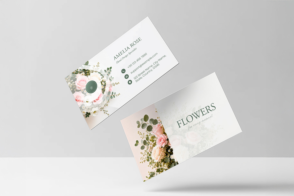 Florist Business Card Template, a Business Card Template by WheelieMonkey (Photo 2 of 2)