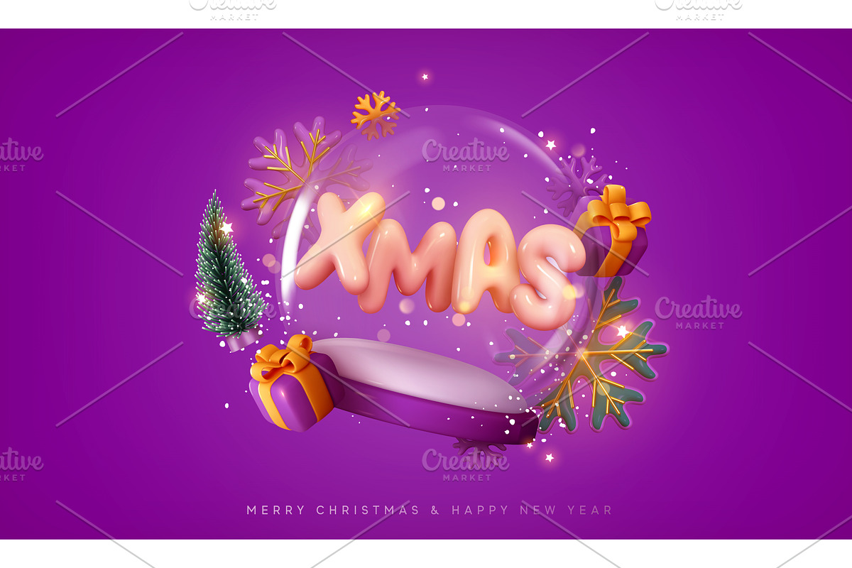 Christmas and New Year Holiday, a Seasonal Illustration by Modern vector