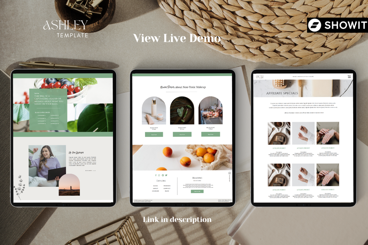 Ashley Showit Template for Bloggers & Coaches | Curated Coastal Lounge preview 8