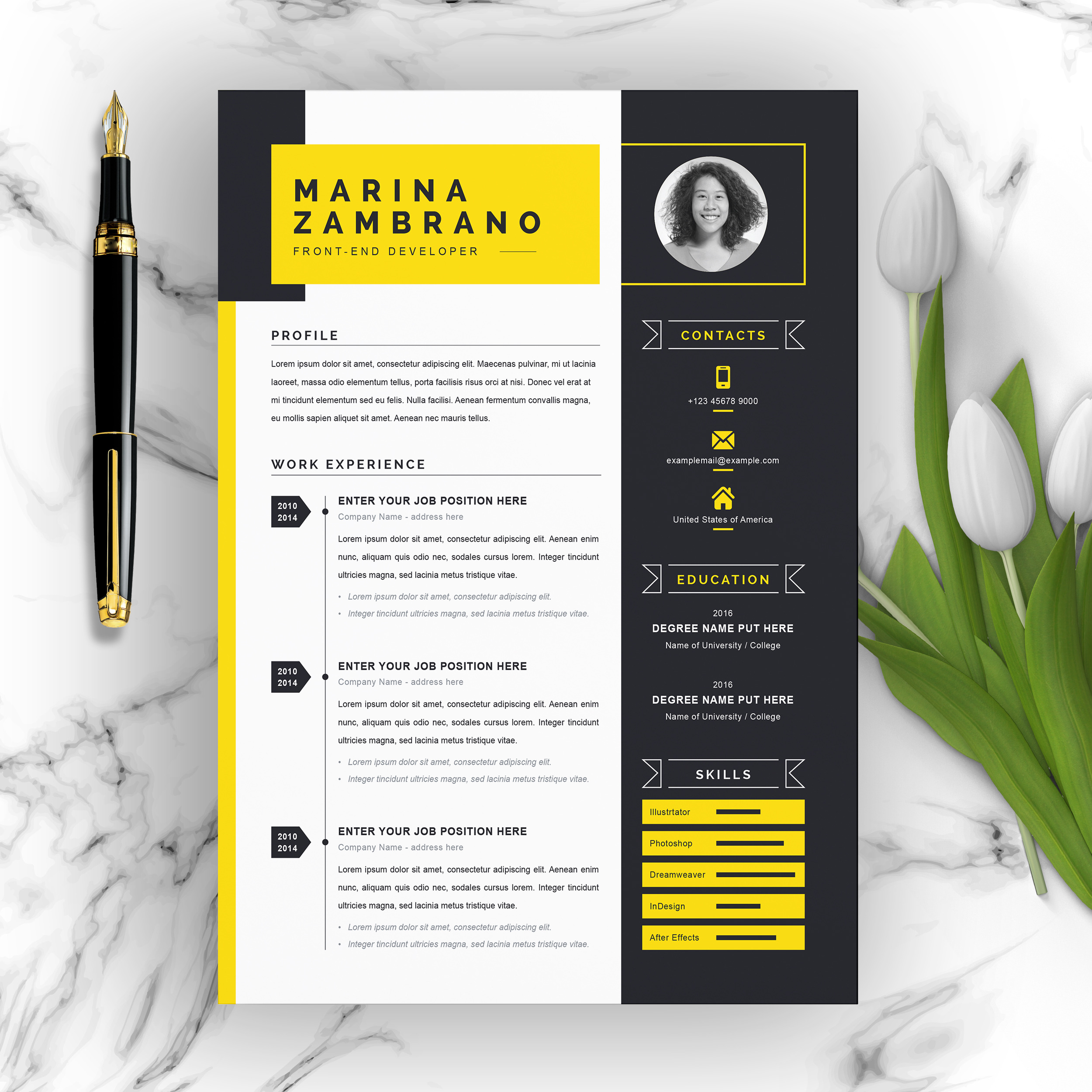 Minimalist Clean Resume/CV Template, a Resume Template by ResumeInventor