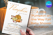 Pumpkin Fall Baby Shower Invite, an Invitation Template by Patterndigitpics (Thumbnail 1 of 6)