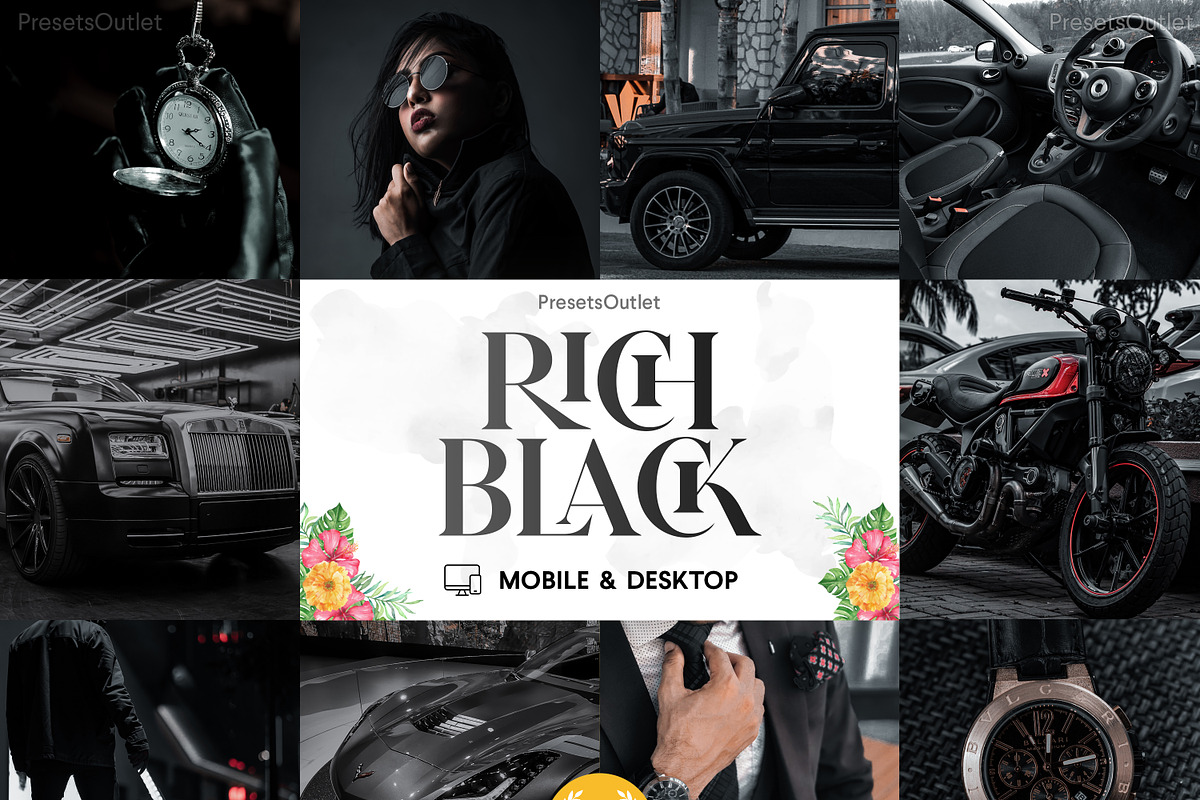 5 Rich Black Lightroom Presets, an Action Add-On by Design & Presets Pro (Photo 1 of 7)