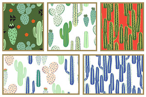 Cacti Seamless Patterns