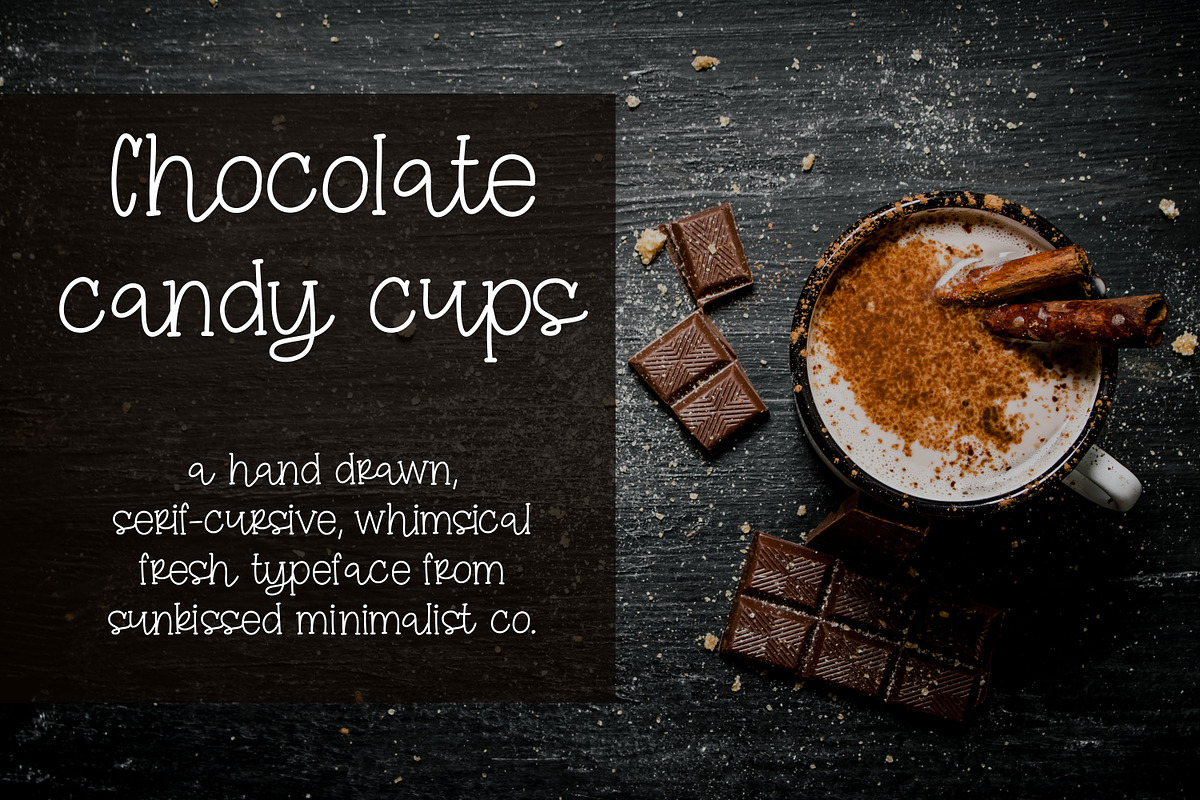 Chocolate Candy Cups, a Serif Font by Sunkissed Minimalist (Photo 1 of 3)