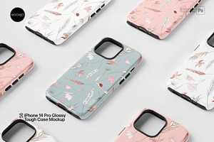 iPhone 14 Pro Glossy Case Mockup Set