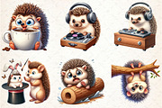 Funny Hedgehog Sublimation Clipart, an Illustration by Rose Art (Thumbnail 3 of 4)